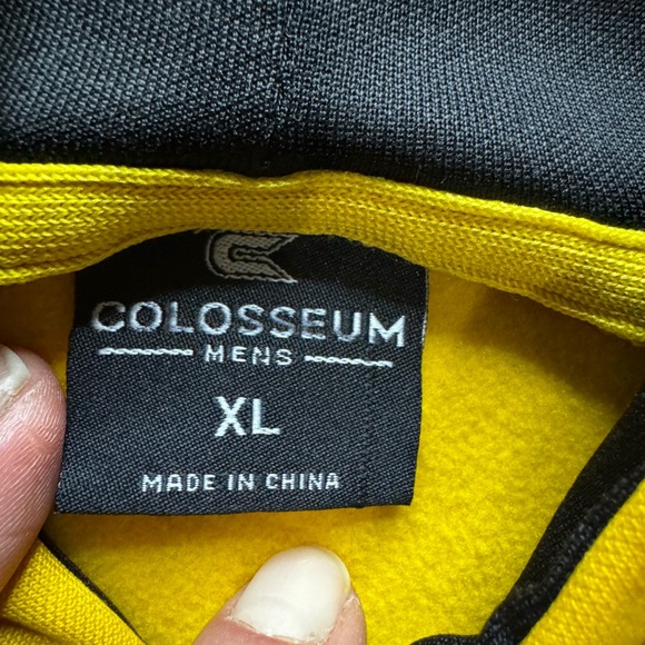 Colosseum Yellow Sweater with Ribbed Cuffs and Hood - Picture 3 of 5